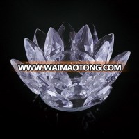 Wholesale Lotus Shape Crystal Candle Holder With Base For Feng Shui Decoration