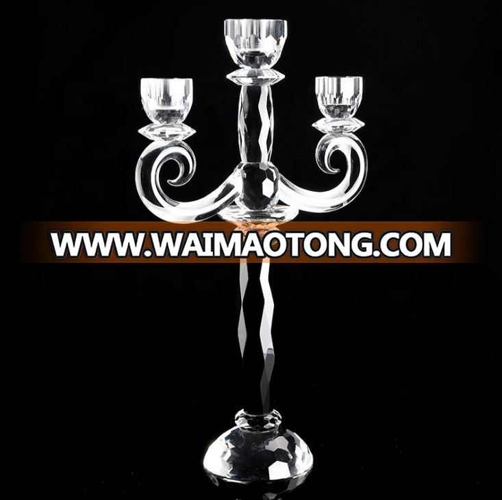 2019 new arrival candle holder 3 branch 3 arms crystal candelabra