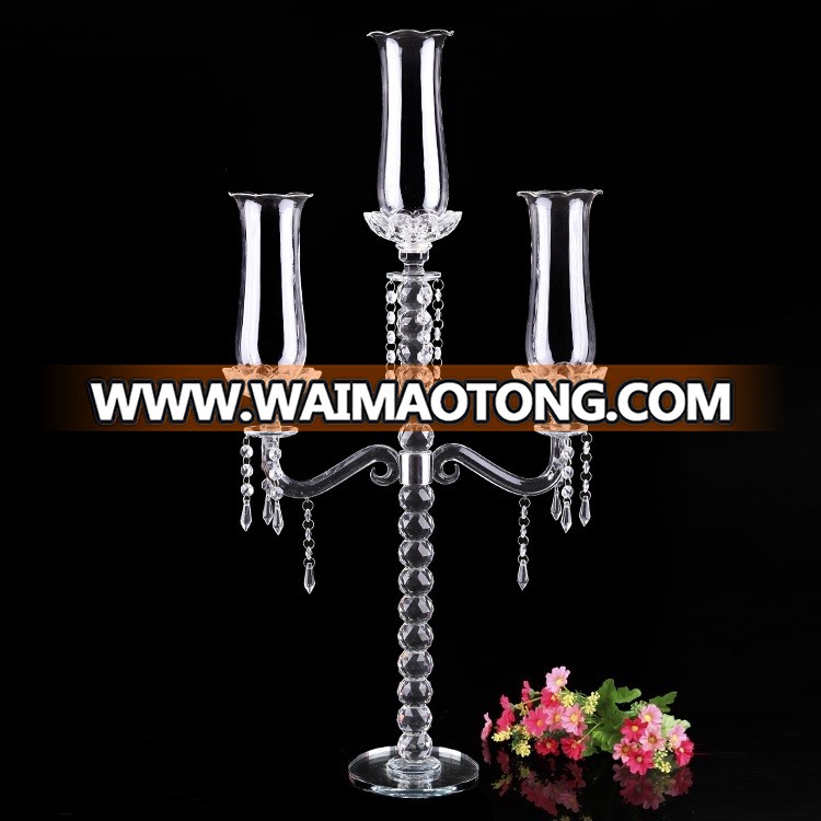 WellStroller 3 arms k9 crystal long stemmed votive candle holders for home dinner table decoration