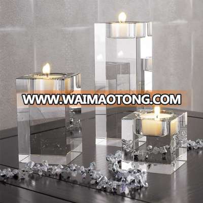 Wholesale modern crystal candle holder for dinner candle stand decorations for restaurants/cafes/bedrooms